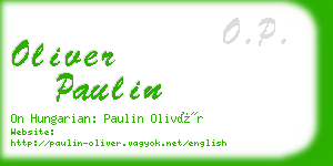 oliver paulin business card